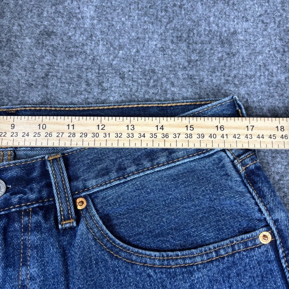 Levis 505 Regular Fit Straight Leg Jeans Dark Wash Blue Denim Mens 33x30 NWT